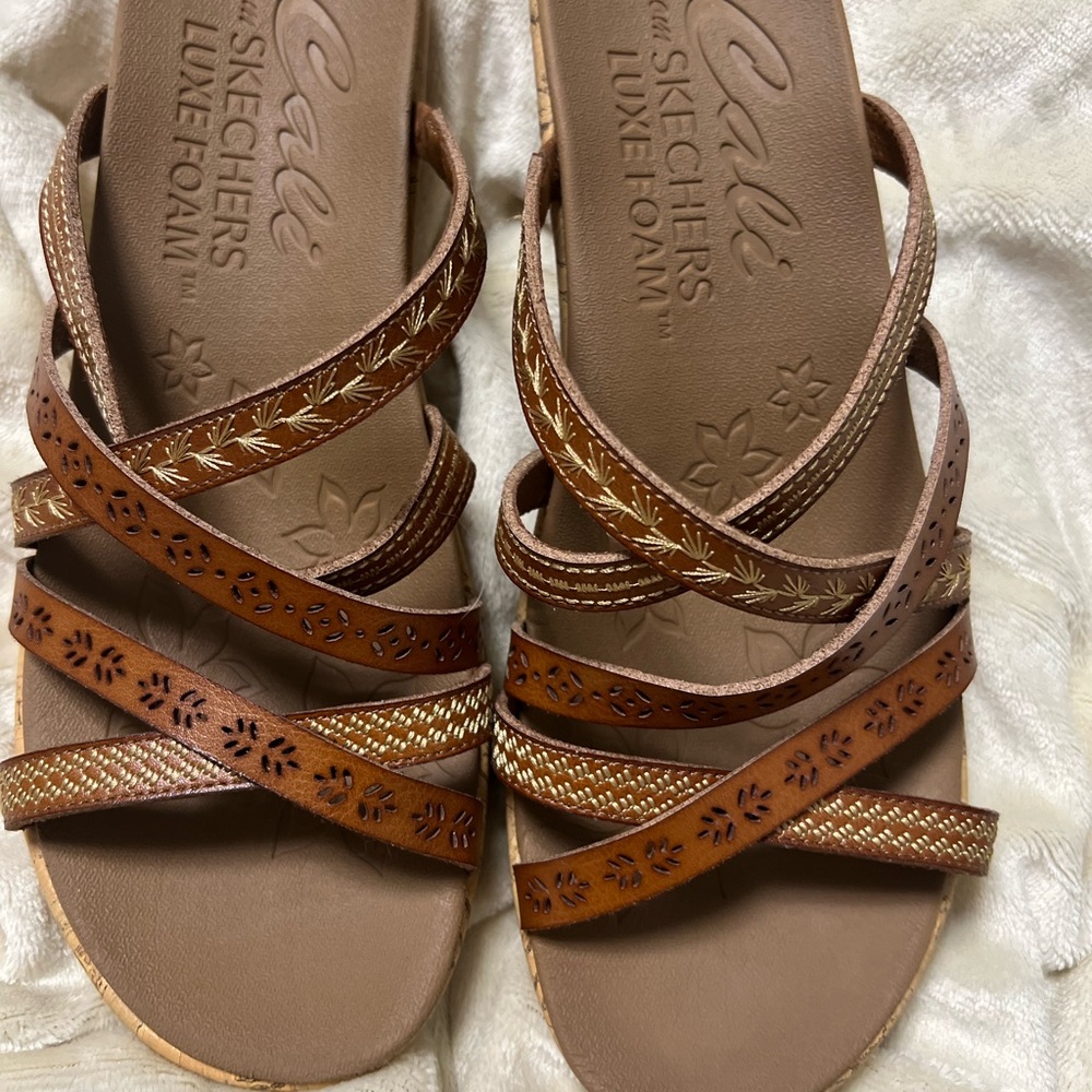 Skechers Women's Brown Wedge Sandals